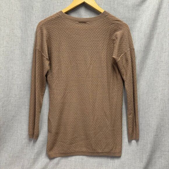 Ann Taylor Knit Sweater Long Sleeve Brown Acrylic Wool Women’s Petite Medium - Picture 7 of 9